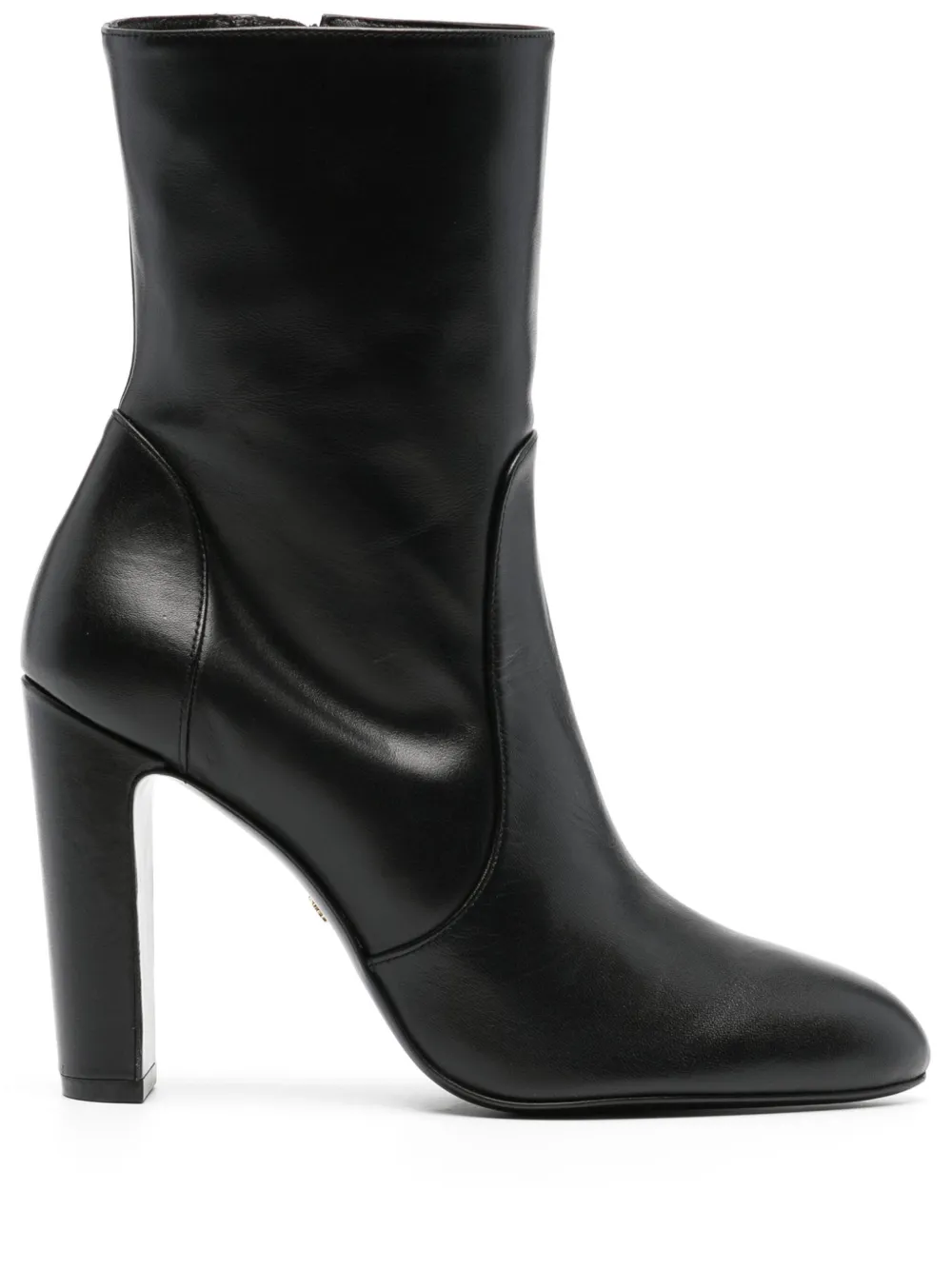 Shop Stuart Weitzman Vida 100mm Leather Ankle Boots In Black