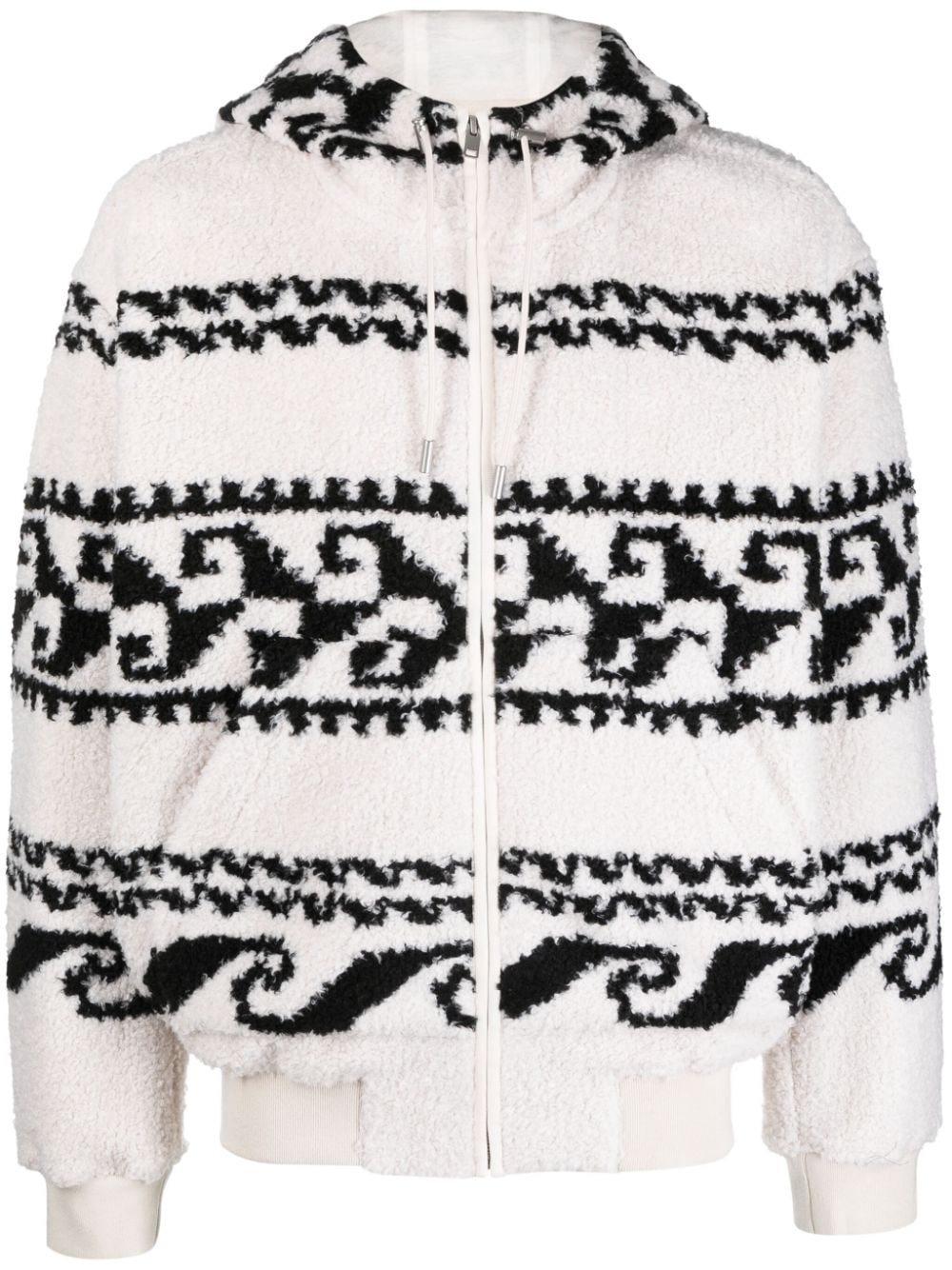 Marant Mikori Graphic-print Fleece Hoodie In White