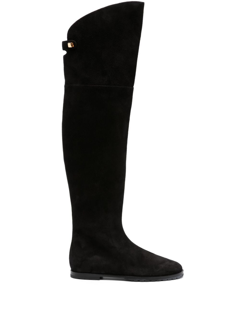 Shop Maison Skorpios Stefania Knee-high Suede Boots In Black
