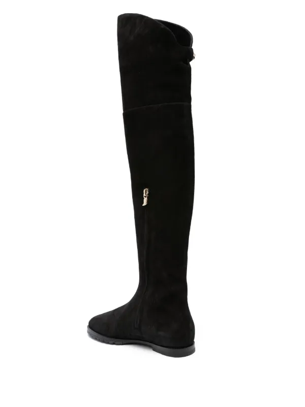 ロングブーツ SKORPIOS FW23 STEFANIA BOOT (STEFANIAMALAGA_BLACK) Maison Skorpios Stefania スエード ロングブーツ | ブラック