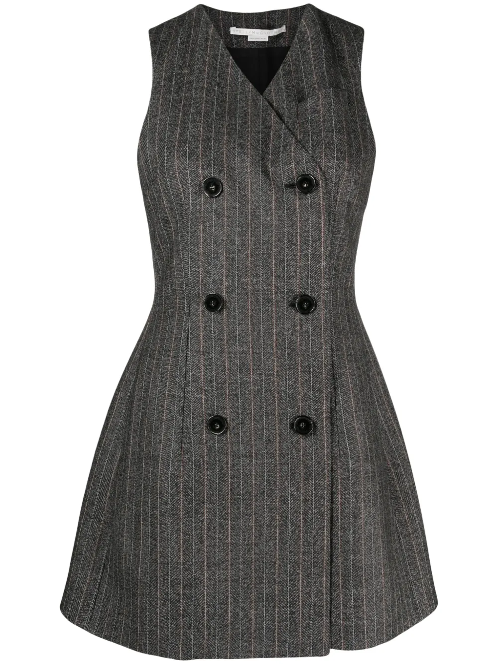 Stella McCartney Mini-jurk met dubbele rij knopen Grijs