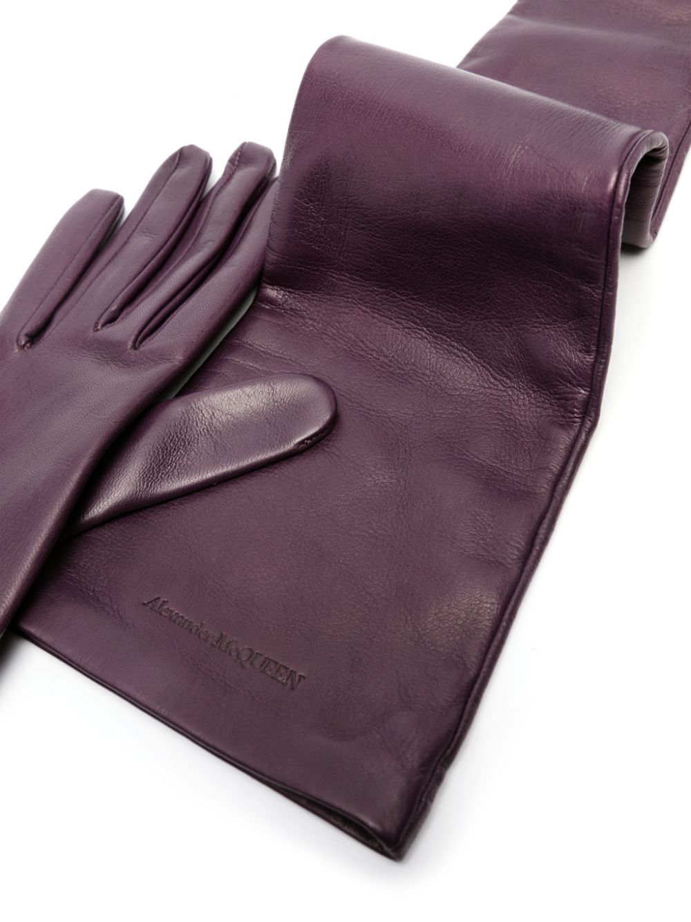 Alexander McQueen Long Solid skin-thight gloves - Paars