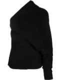 Rick Owens one-sleeve virgin wool top - Black
