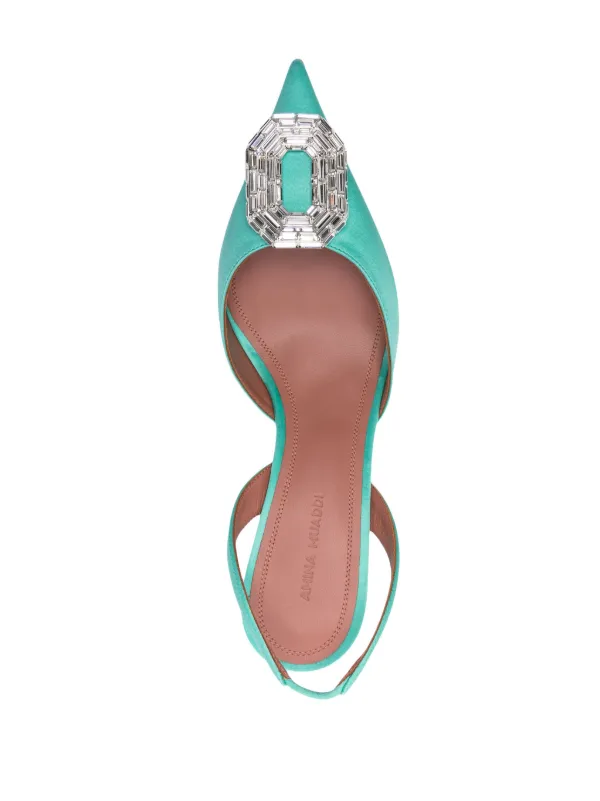 〈AMINA MUADDI〉カメリア スリング 60（関税込み） Amina Muaddi Camelia 60mm スリングバック パンプス | グリーン