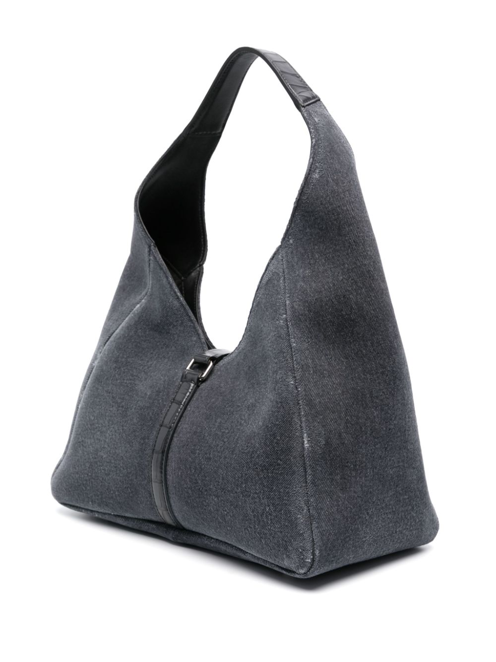 Shop Givenchy Medium G-hobo Denim Shoulder Bag In Grey