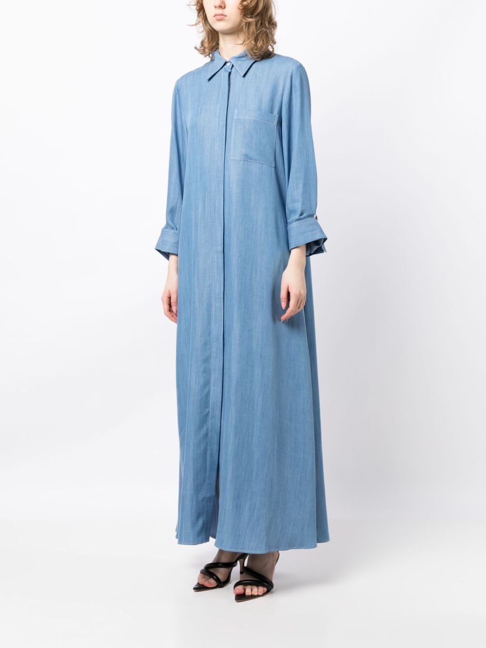 Shop Twp Long-length Lyocell Shirtdress In Blue