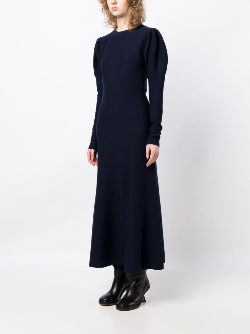 Shop Gabriela Hearst Hannah Virgin Wool Maxi Dress In Blue