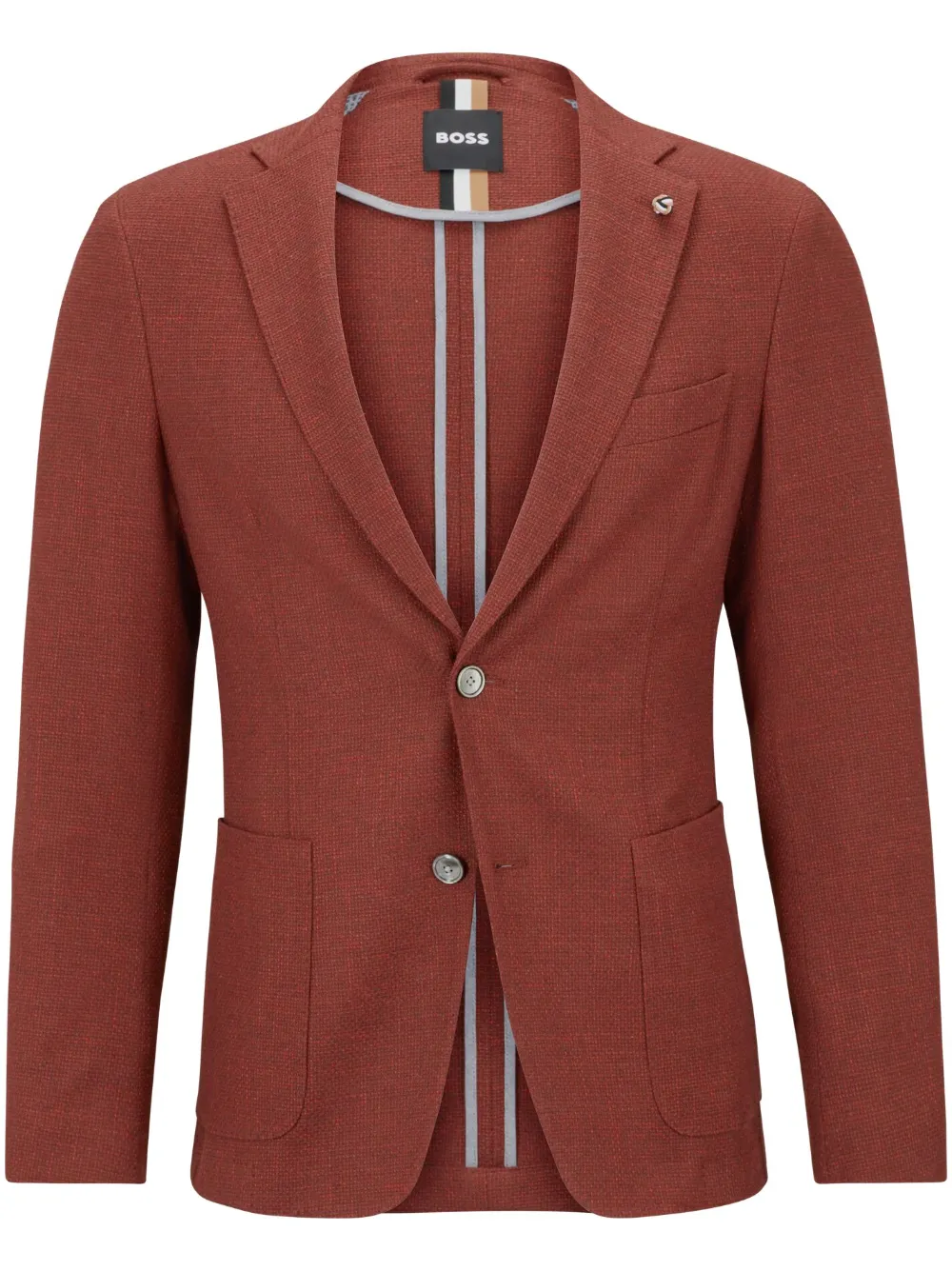 BOSS Blazer de alfaiataria com abotoamento | Marrom | Image 1