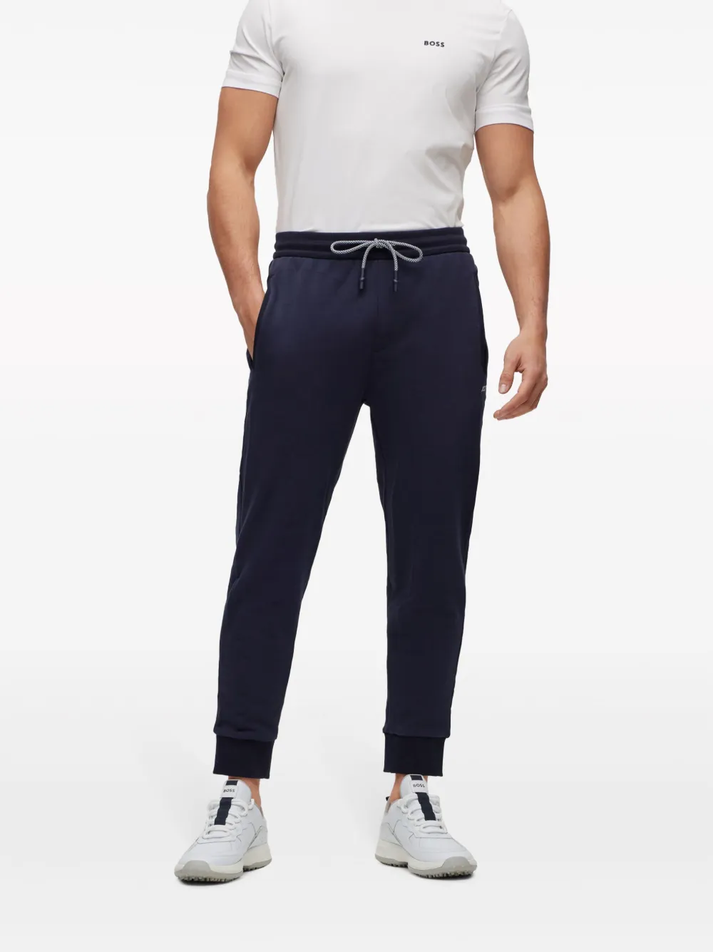 BOSS Trainingsbroek met geborduurd logo Blauw