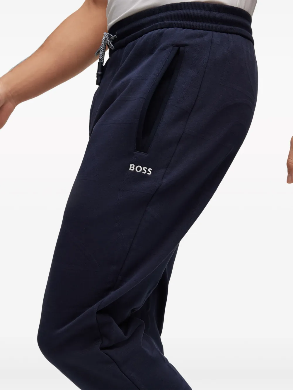 BOSS Trainingsbroek met geborduurd logo Blauw