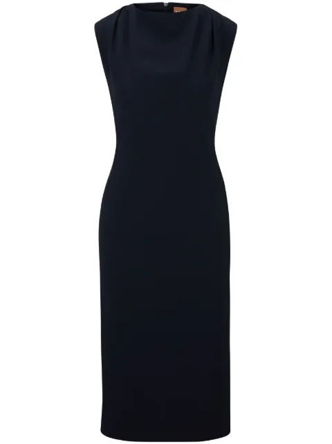 BOSS Vestido midi com franzido na gola