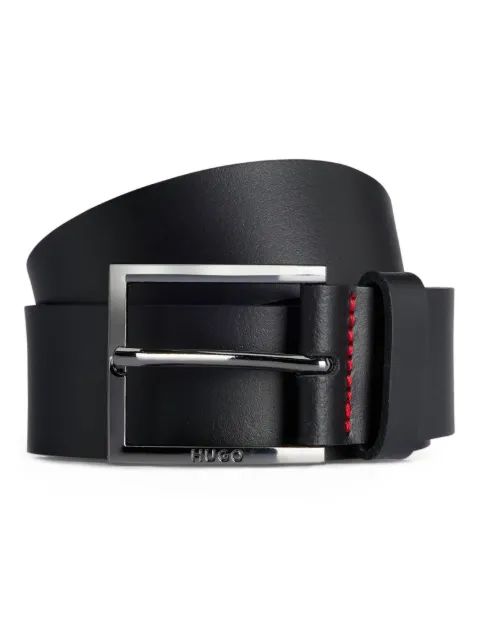 HUGO logo-engraved leather belt 