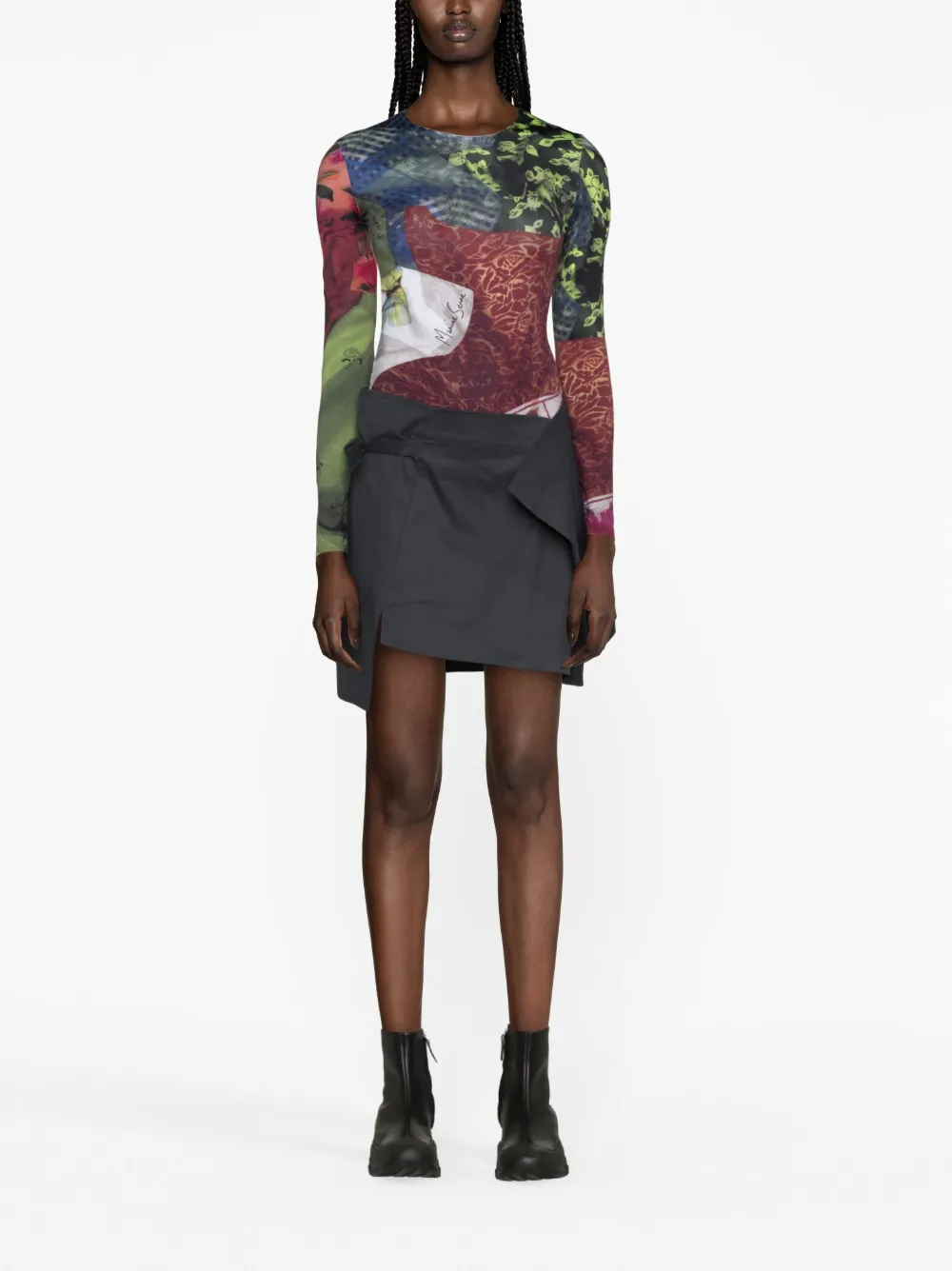 JW Anderson wrap cotton miniskirt - Blauw
