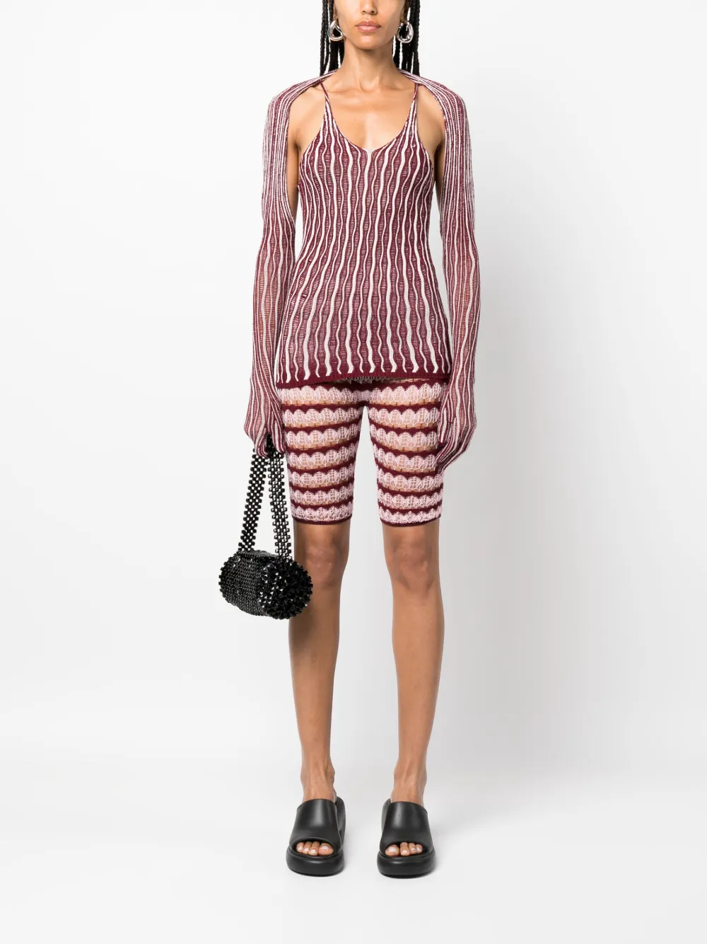 Isa Boulder Lacy open-knit shorts - Paars