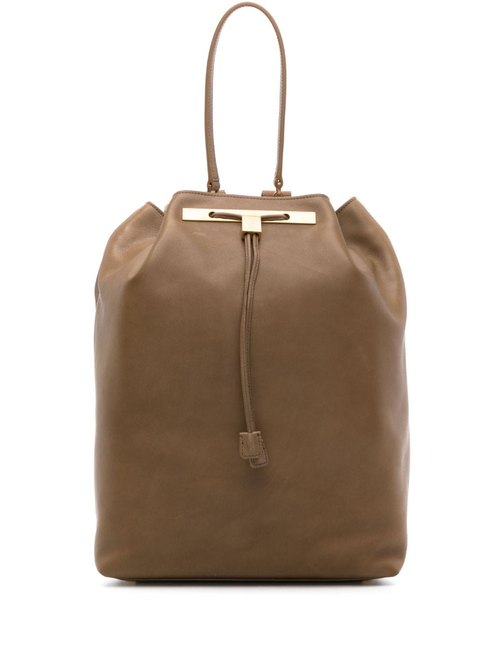 Shop The Row 11 Leather Bucket Backpack In Green