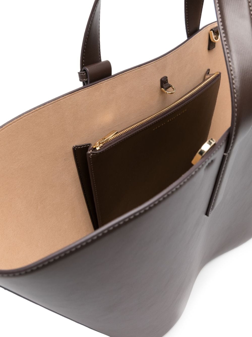 Shop Daniel Wellington Open-top Faux-leather Tote Bag In Brown