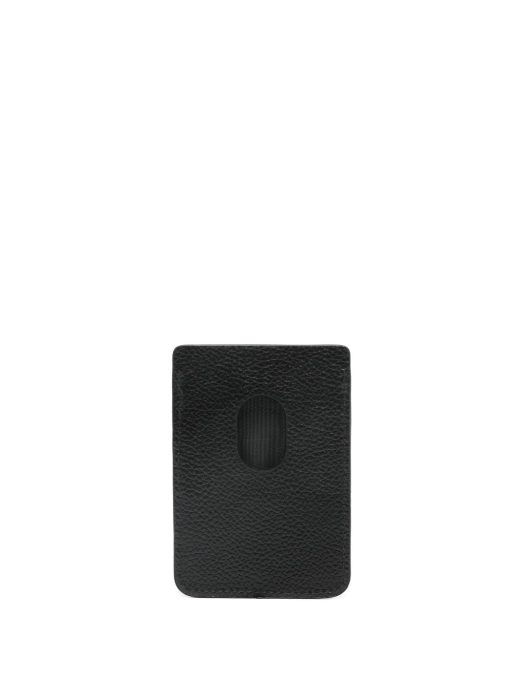 Shop Balenciaga Cash Magnetic Leather Card Holder In Black