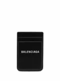 Balenciaga Cash magnetic leather card holder - Black