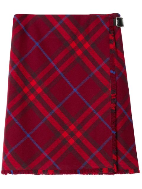 Burberry plaid-check wool kilt Women