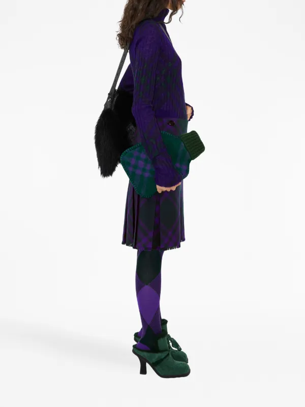 Burberry plaid-check rib-knit Jumper | Purple | FARFETCH Burberry plaid-check rib-knit Jumper | Purple | FARFETCH