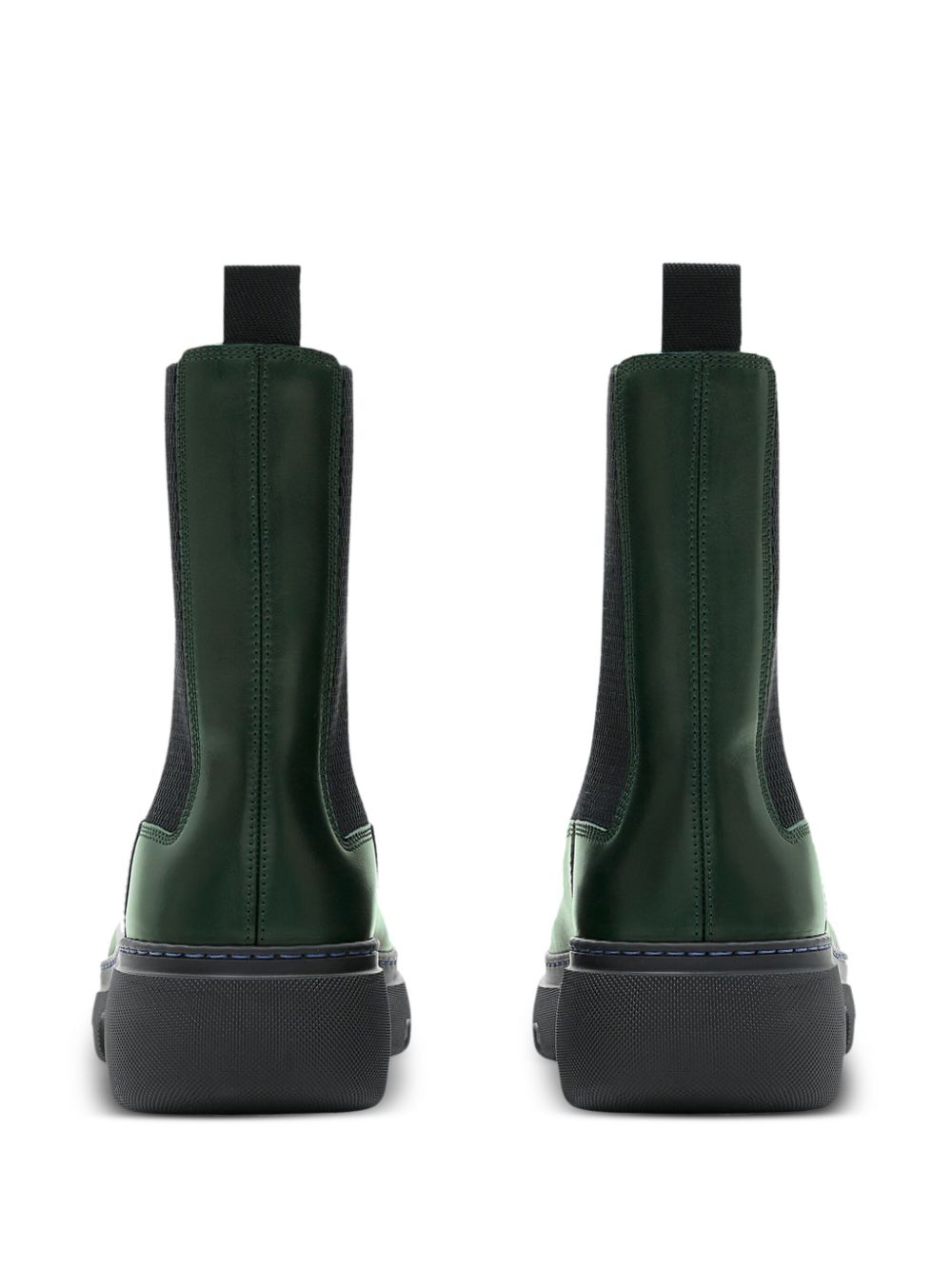 Shop Burberry Round-toe Leather Boots In Green