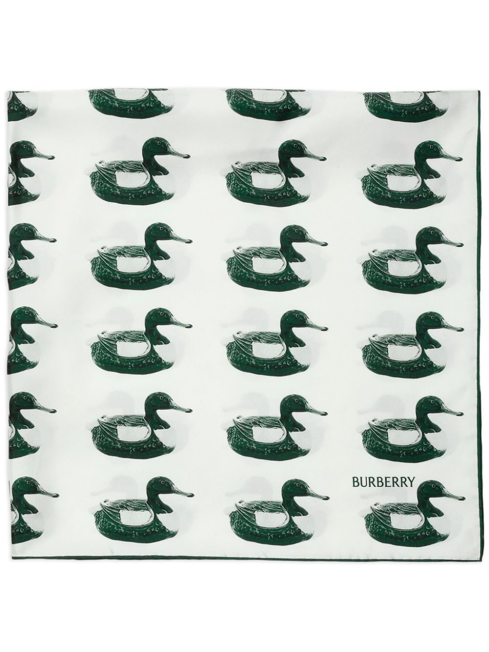 Shop Burberry Animal-print Silk Scarf In White