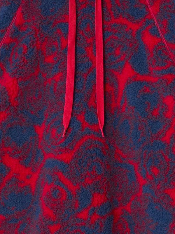 Burberry abstract-pattern Print Shearling Hoodie - Farfetch