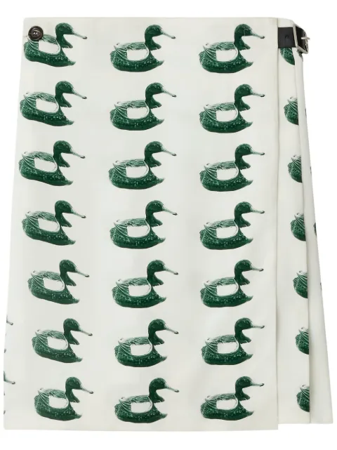 Burberry duck-print buckle-fastening kilt