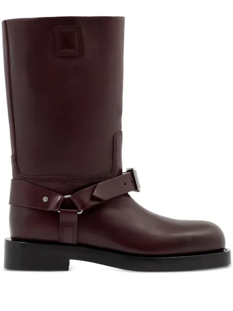 Burberry Saddle leather ankle boots