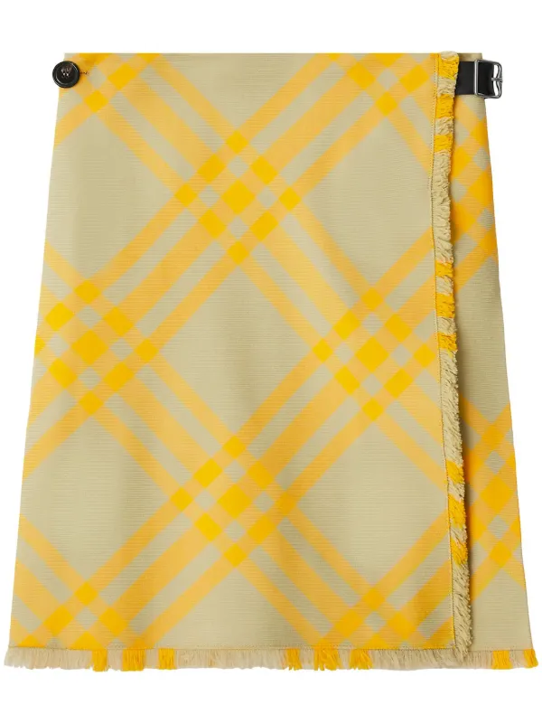 Burberry チェック キルトスカート | グレー | FARFETCH JP