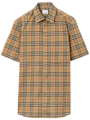 Camisa burberry clearance hombre manga corta