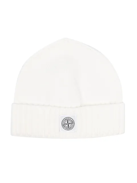 Stone Island Junior gorro con parche del logo