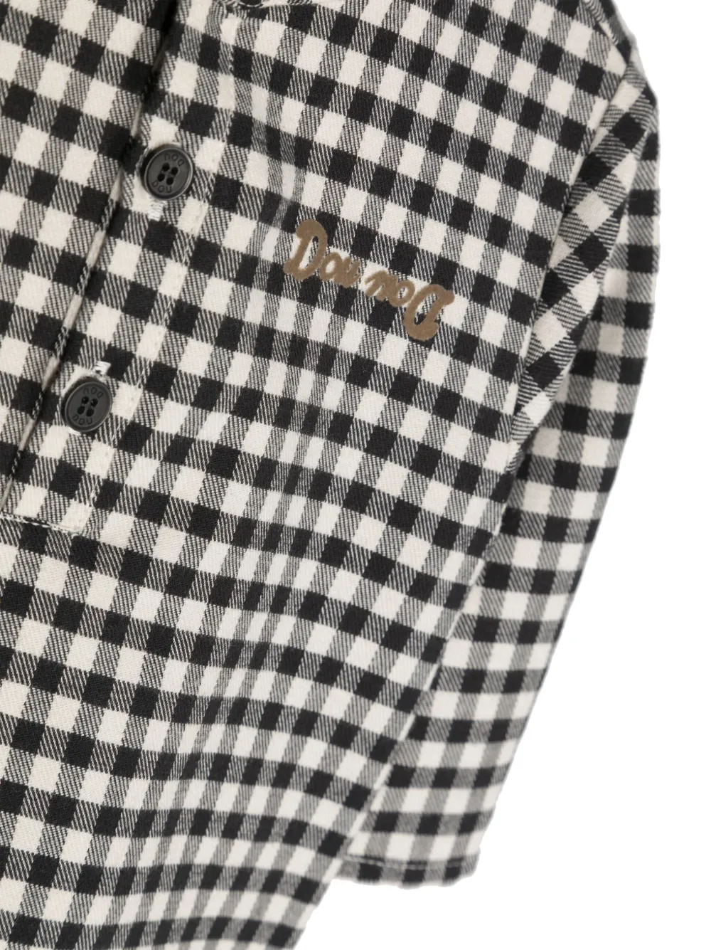 Shop Douuod Check-print Cotton Shirt In Black