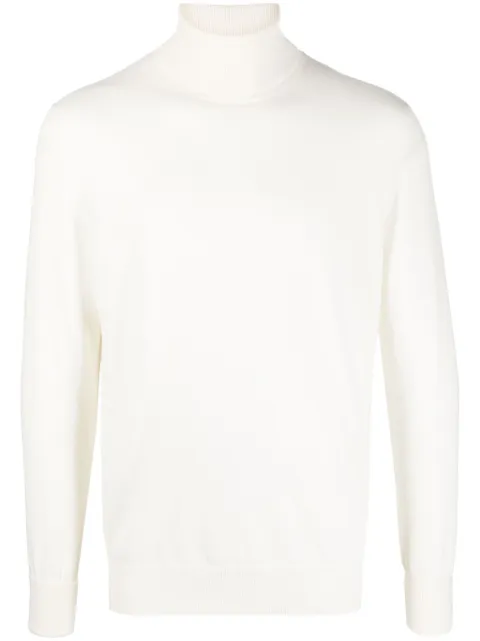 Ballantyne logo-embroidered roll-neck cashmere jumper