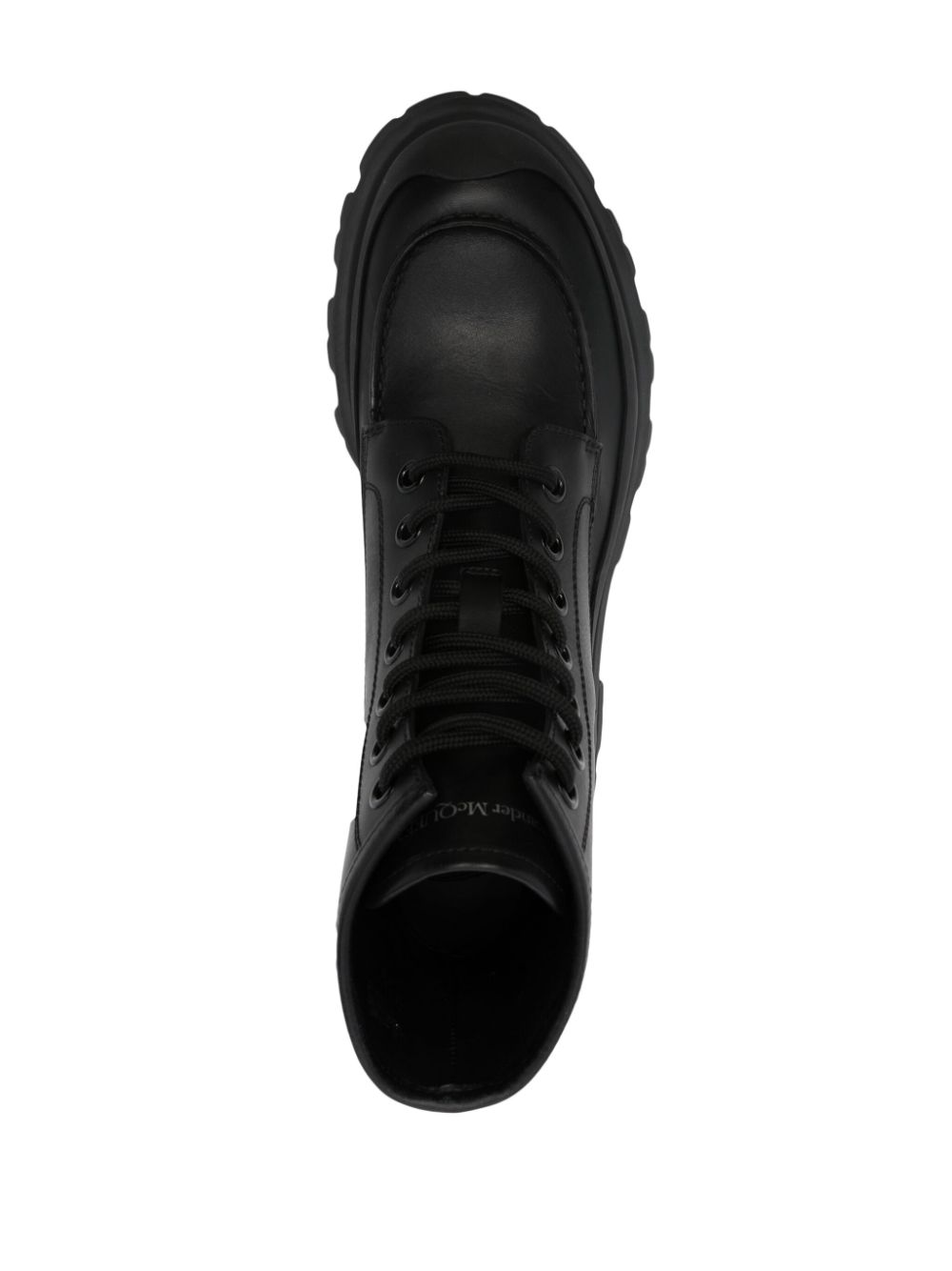 Shop Alexander Mcqueen Lace-up Leather Boots In Schwarz