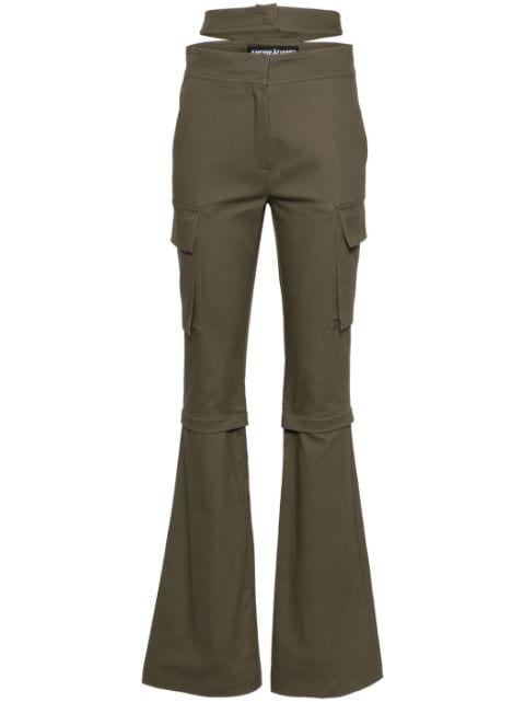 ANDREĀDAMO double-belt flared trousers