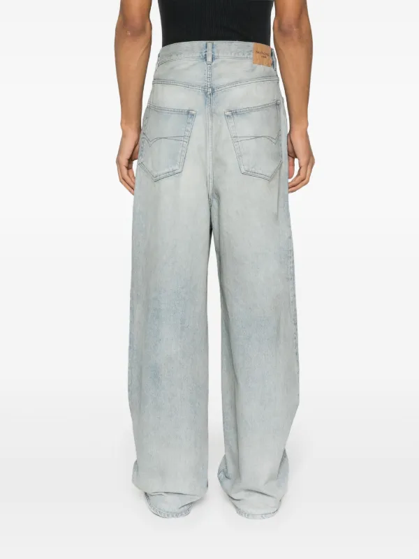 Denim Size Sticker Baggy Pants in Blue