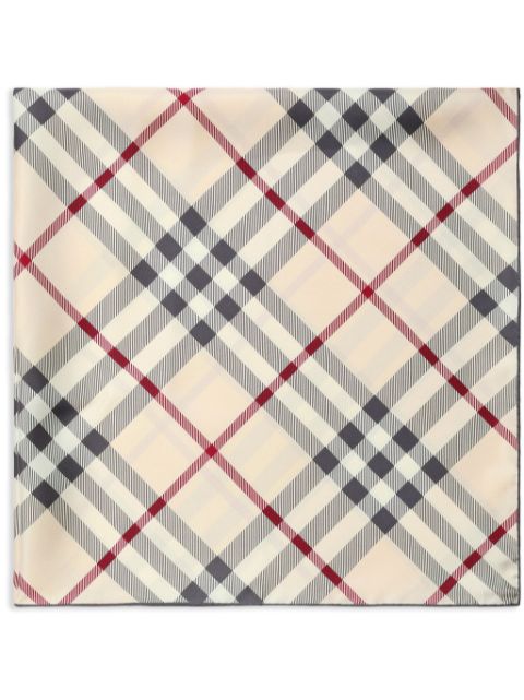 Burberry plaid-check silk scarf Women