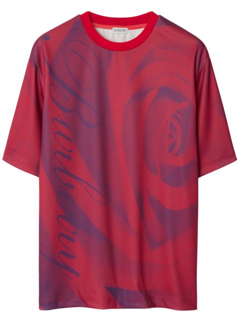 Burberry rose-print crew-neck T-shirt Men