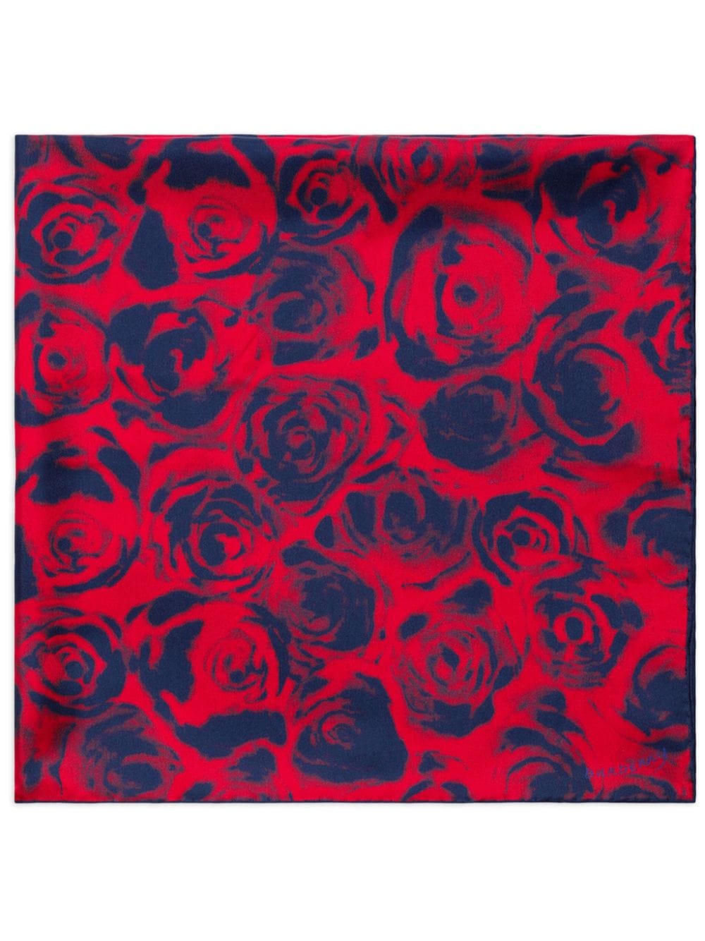 Image 1 of Burberry rose-print silk scarf