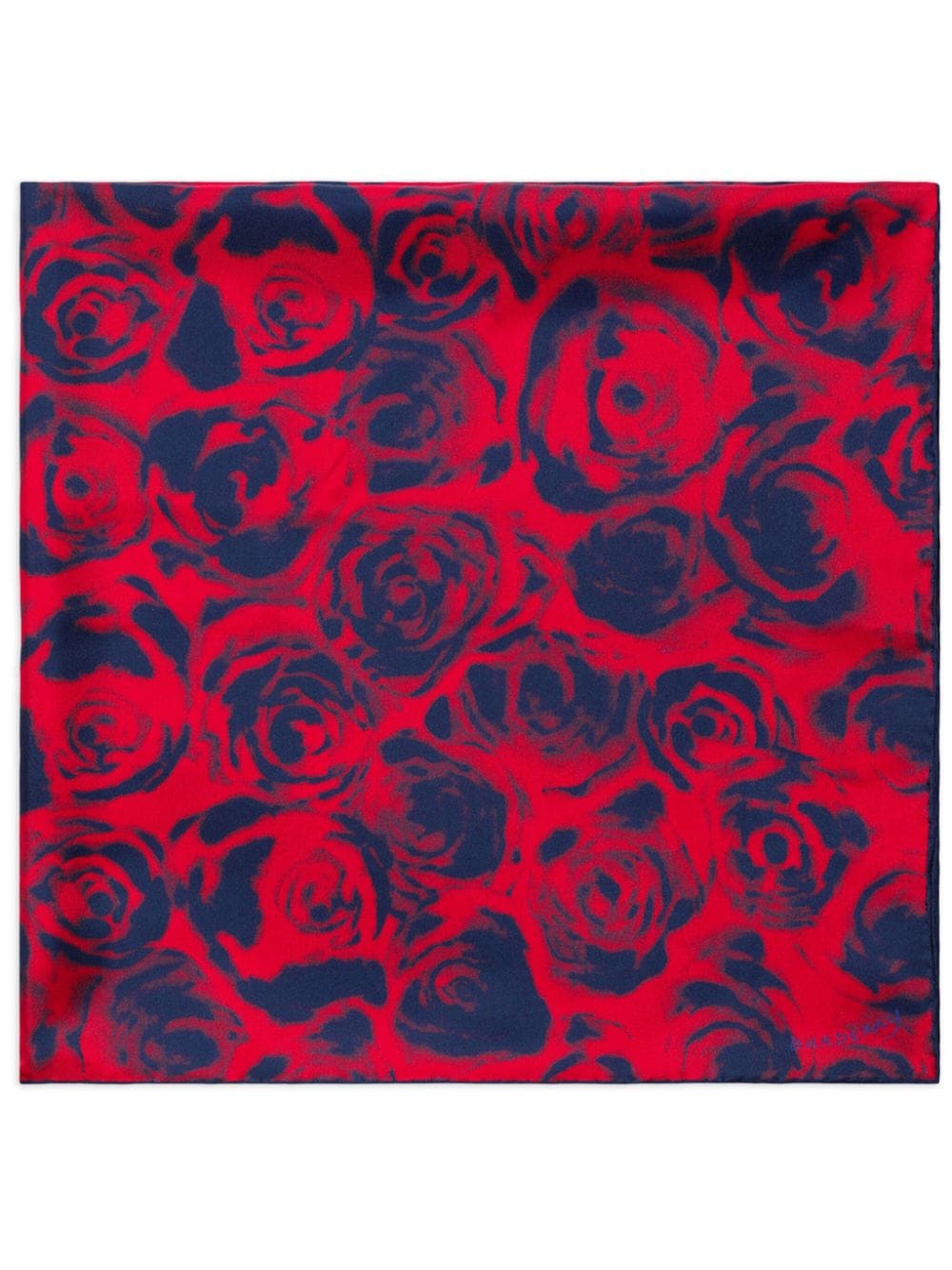 BURBERRY ROSE-PRINT SILK SCARF