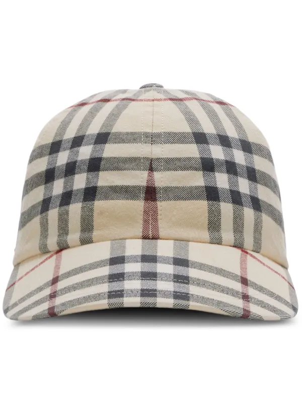 Burberry plaid check Cotton Cap Farfetch