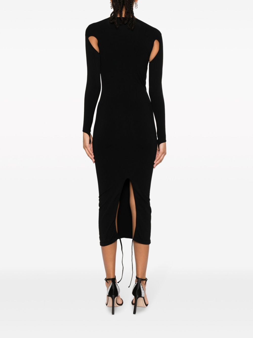 Shop Andreädamo Cut-out Bodycon Midi Dress In Black