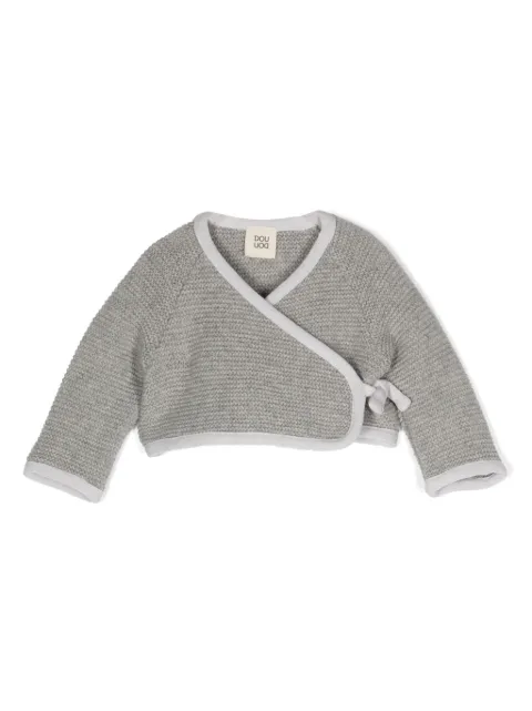 Douuod Kids knitted wrap-design cardigan