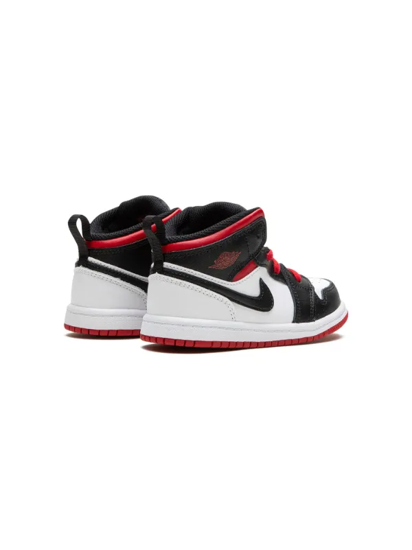 Jordan 1 Mid Blanco Gym Rojo para ninos