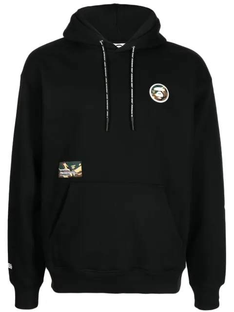 AAPE BY *A BATHING APE® logo-patches cotton-blend hoodie