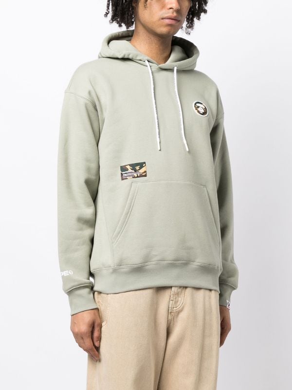 AAPE BY *A BATHING APE® logo-patch Jersey Hoodie - Farfetch