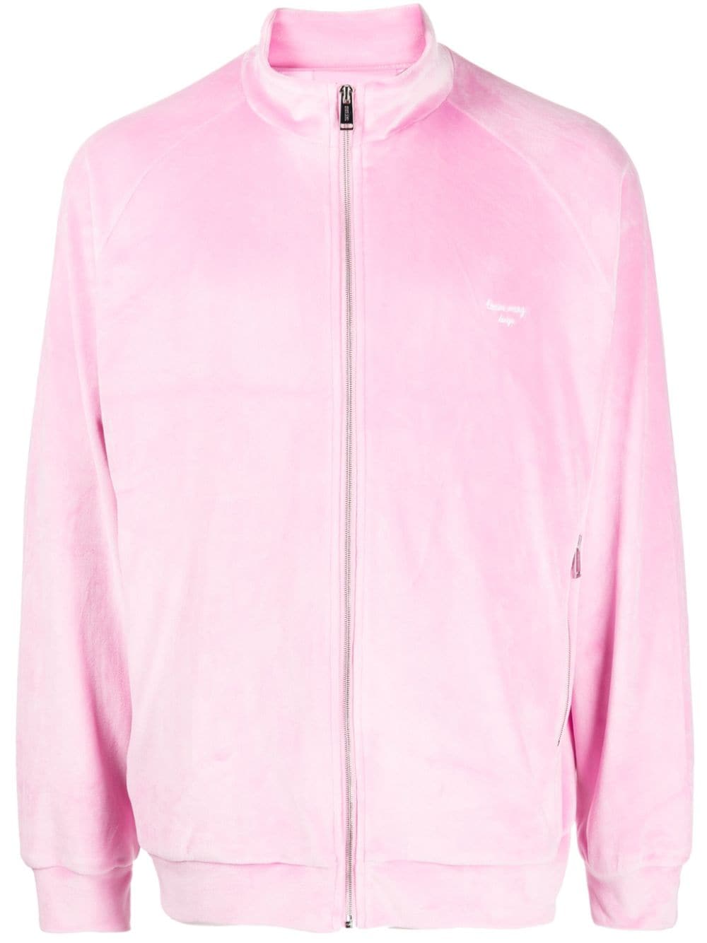 Team Wang Design Brushed-effect Zip-up Jacket In Pink