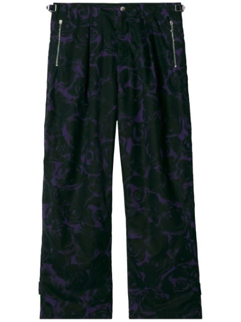 Burberry прямые брюки с цветочным принтом