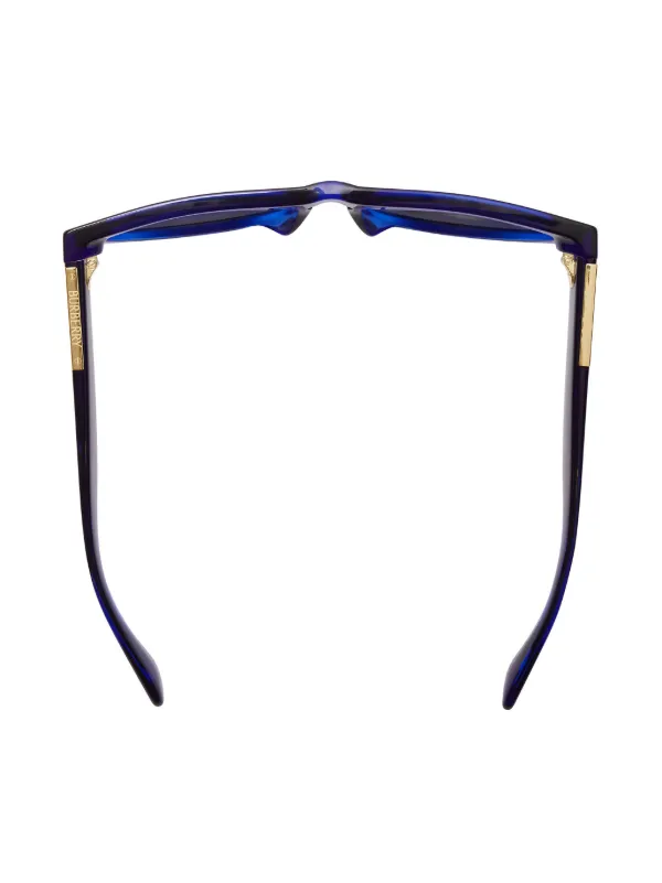 Burberry Eyewear round frame Tinted Sunglasses Blue FARFETCH IE